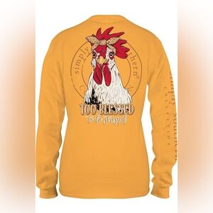 Simply Southern Youth Girls Too Blessed to be Stressed Long Sleeve Shirt Yellow